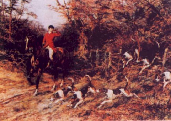 Heywood Hardy Calling the Hounds Out of Cover oil painting image